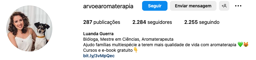 Perfis do Instagram sobre Aromaterapia